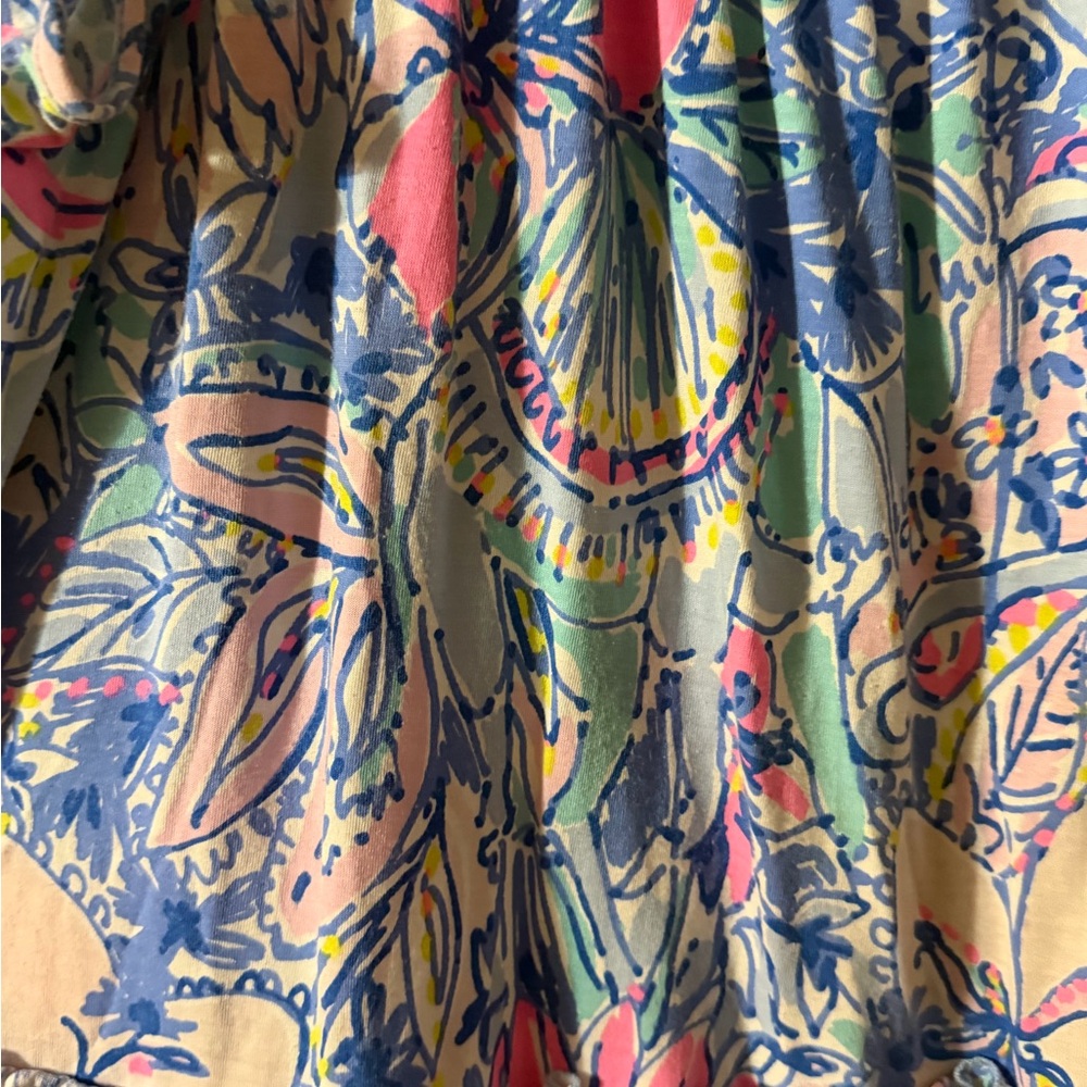 Lilly Pulitzer xxl Loro Blue & Pink Floral Sundress - Picture 2 of 3